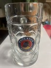 Vintage  Austrian Paulaner Munchen 40oz Clear Beer Drinking Glass Beer     