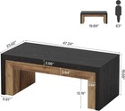 47-inch Farmhouse Coffee Table  Rectangle Accent Center Table For Living Room