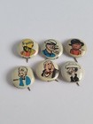 Vintage Kelloggs Pep Cereal Wwii Premiums Pinback Buttons Artists Mullins Beezie