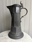 Antique Kayserzinn Pewter Lidded Wine Jug Pitcher 4006 Hammered Texture Germany