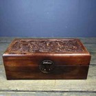 Chinese Natural Rosewood Handcarved Exquisite Dragon Phoenix Jewelry Boxes 15295