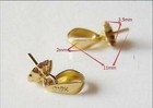 18k Yellow Gold Pearl Pendant Clasp Bail Pin Setting Diy Jewelry Pendant 1pc
