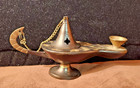 Vintage Brass Genie Style Incense oil Lamp With Inlays 6 5  India