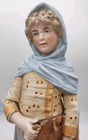 Antique German Gebruder Heubach Pair Of Bisque Boy   Girl School Children 12 