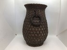 Y4536 Bamboo Woven Basket Flower Vase Decor Interior Japan Antique Ikebana Kabin