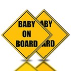  2 Pack Of Baby On Board Reflective Bright Yellow Magnetic Signs For Sticker 1