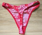 Vintage Victoria s Secret Floral Silky Second Skin Satin Thong Panties M  read 