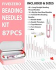 87 Pcs Beading Needles Set     3 Types  6 Sizes Big Eye Seed Bead Needle   6 Sizes