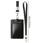Black Pu Id Card Holder With Lanyard  Badge  Credit Card   Work Id Case