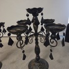 Celebrate It Halloween Black Gothic Crystal Candelabra Candle Holder Spooky-pair