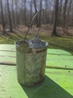Vintage Mini Galvanized Minnow Bucket Home Decore Pencil Holder 4 1 4   3 1 2 