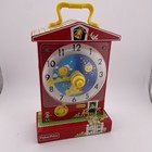 Fisher Price Music Box Teaching Clock Red Yellow Farm School Kids Learning Works