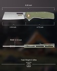 Pocket Knife With Clip edc Tactical Folding Knife  micarta Handle filpper Open