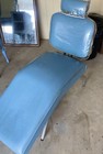 1970s Vinyl Blue Salon Lounge Chair dentist Chair With Removable Arm   Head Rest