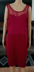 New Womens Xl Casual Cocktail Party Lace Top Red Sleeveless Dress Zip Back