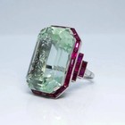 Vintage Styel 7ct Emerald Cut Real Aquamarine Engagement Ring 14k Gold Finish