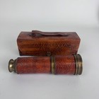  Nautical Brass Dolland London Telescope With Leather Case Marine Spyglass