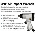 3 8  Air Impact Wrench   130 Ft-lb Torque 9000 Rpm 1 4  Inlet   Pistol Grip Tool