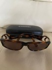 Chanel Women Sunglasses Tortoise Gold Cc Logo Authentic Italy Rare Vintage Japan
