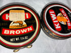 Vintage 1946 Kiwi Shoe Boot Polish Tins Pair Brown   Black Pottstown Pa