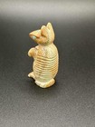 Armadillo Zuni Carving Fetish Signed Hudson Sandy Picasso Marble W Turquoise