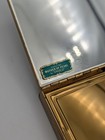 Vintage Ansico Mother Of Pearl Mop   Brass Clutch Compact Mirror Vanity Case Euc