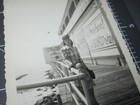 Steel Pier Sign Boardwalk Woman Lady Beach Atlantic City Nj Wwii Vintage Photo