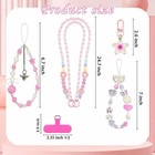 6pcs Phone Charms cell Phone Lanyards For Around The Neck With Rhinestone Bow   