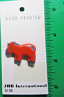 Vintage Jhb 1  Hand Painted Zebra Wood Applied Shank Novelty Button-j1