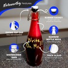 Pack 17 Oz Teardrop Swing Top Glass Bottles With Stoppers Funnel Brush