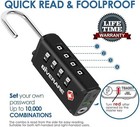    4 Pack Tsa Approved Luggage Locks 4-digit Combination Padlock Heavy Duty Lock