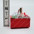Vintage Artisan Dollhouse Miniature Christmas Trunk With Santa Claus Kitschy