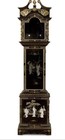Black   Gold Oriental-style Longcase grandfather Clock Wood Cabinet W  Inlay