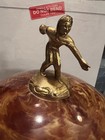 Vintage Bowling Ball Bar Set Decanter W  6 Shot Glasses Mid-century Modern