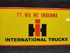 Porcelain International Trucks Enamel Metal Sign Plate Size 20  X 9  Inches
