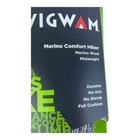 Wigwam Merino Comfort Hiker Socks  Black   F2323  Youth 1 5-5   Women 4-7 1 Pair