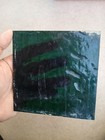Antique Architectural Salvage 1880 s Green Glass Stained Glass Window Piece 5x5 