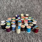 Vintage Mixed Sewing Thread Spools Lot Of 36 Multicolored Crafting Supplies