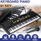 Professional Piano Keyboard 61 Key Portable Piano Semi-weighted Key W stand  Mic