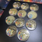 11 Ct Pokemon Go Coin Pikachu 96    Japan Ltd Ed  24kt Gold Plated W protector Lot