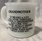 Grandma Coffee Cup Mug Anchor Hocking Vintage Poem White Milk Glass Grandmother