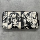 Coach X Marvel Accordion Zip Wallet 3477 Comic Book Print Spider-man Black