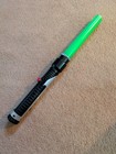 Hasbro 1999 Star Wars Lightsaber Toy Green Telescopes Lights Up New Batteries