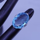 Size 3 5  Vintage Sterling 925 Silver Handmade Cocktail Ring With Blue Glass