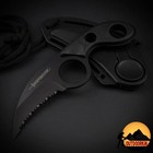5 5  Skinner Hunting Knife W  Sheath  Sharp Fixed Blade  All Black Outdoor Use
