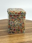 Vintage Daher Lidded Tin Canister Floral Made In England Hinged Lid