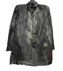 Black Embroidered Barong Tagalog Organza Shirt