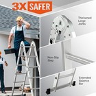 12 5 Ft  7 In  1-aluminum Extension Ladder With Heavy Duty Combination In Silver