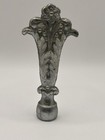 Antique 1930s Cast Metal Silver Floral Lamp Finial