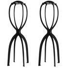 Tall Wig Stand For Long Wigs  Wig Drying Stand  Black  2 Packs